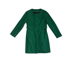 Banana Republic Emerald Green Wool Blend Belted Coat Size Small
